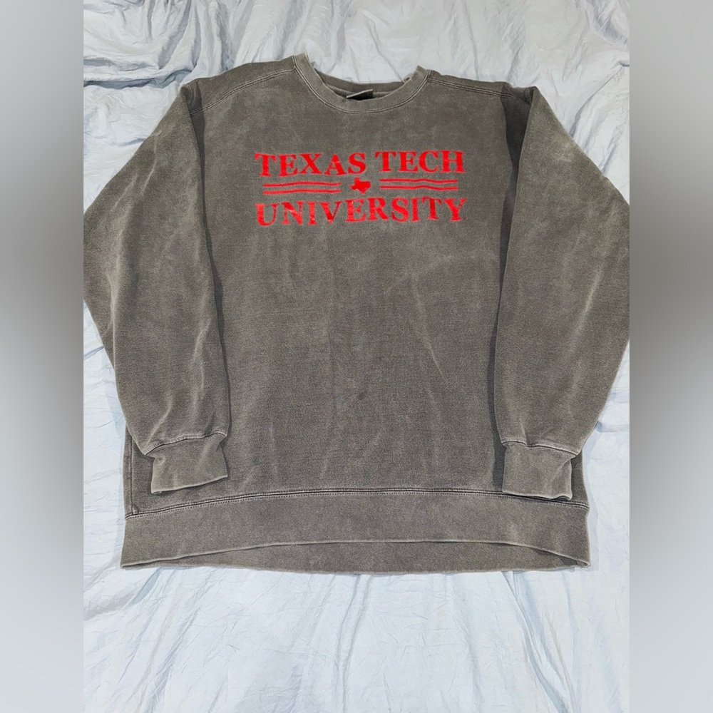 Comfort Colors Charcoal Colored Texas Tech Sweatshirt